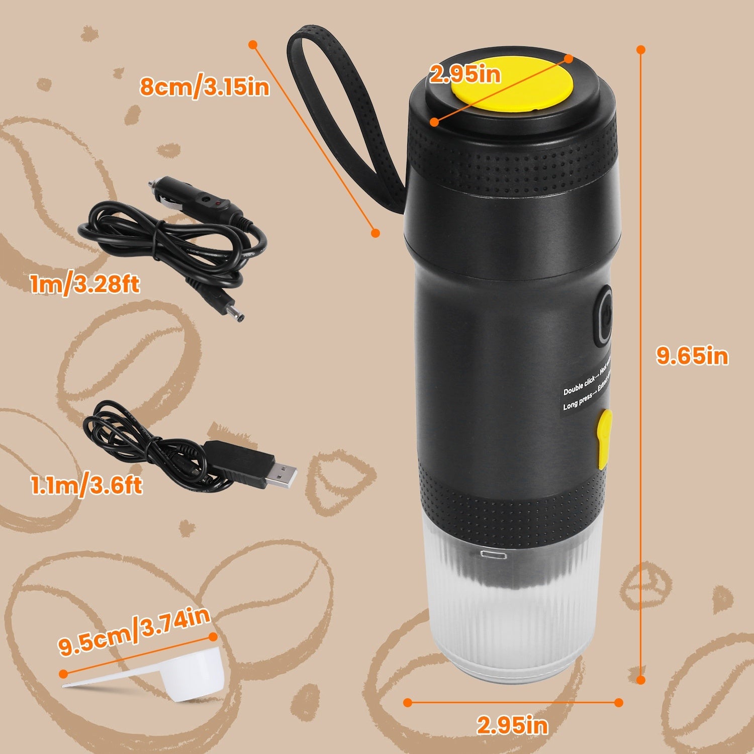 Portable Cordless Espresso Maker for Car, Camping, Office