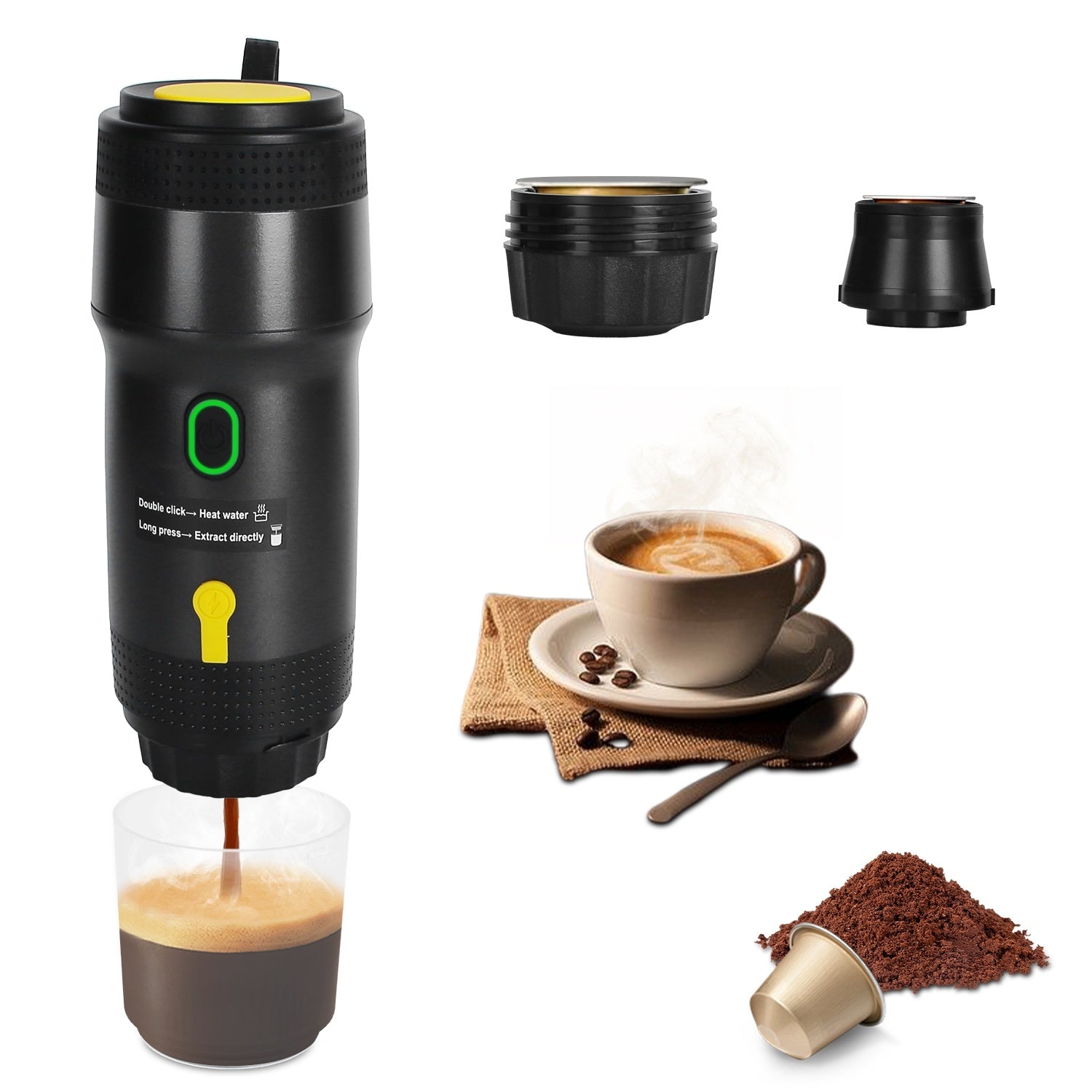 Portable Cordless Espresso Maker for Car, Camping, Office